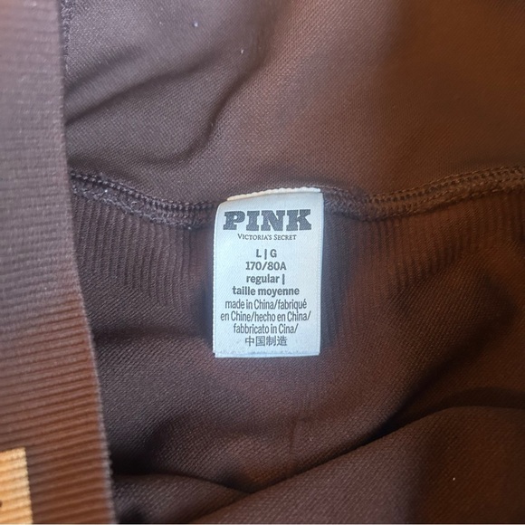 Victoria Secret PINK‐High Waist Full Length Brown Tight/Leggings Sz L - Picture 3 of 8